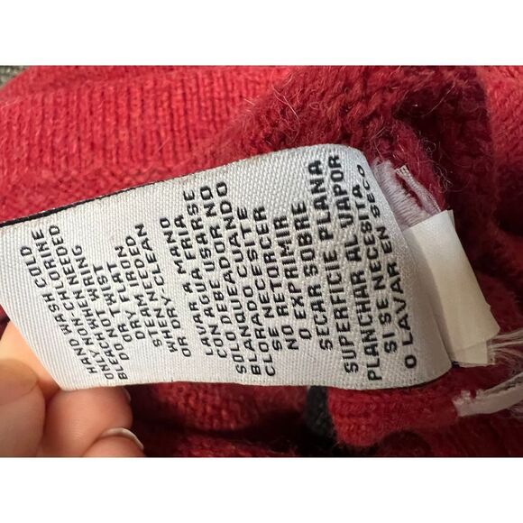 Festive Snowman Patchwork Christmas Sweater with Zip Front Red Holiday Design - Picture 6 of 6